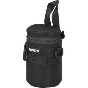 PATIKIL Lens Pouch Case, 3.3" ID x 5.3" H Shockproof Camera Lens Case Bag Thick Protective Neoprene Lens Protective Bag for Nikon DSLR Camera Lens, Black