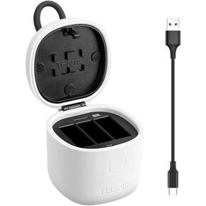 TELESIN Allin Box Charger & SD Card Reader Kit - Triple Charger,for GoPro Hero 5/6 / 7 Black 2018