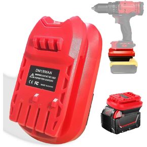 DM18MAN Adapter for Craftsman 20V Cordless Tools Works for DeWalt 20V Lithium Battery and for Milwaukee 18V Li-on Battery, Battery Replacement Adapter
