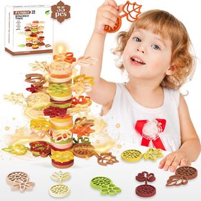 Stacking Toys for Toddlers 3+,Montessori Toys Stack Rainbow Flower Tree Plastic Stack Blocks, DIY Stacking Game for Preschool Toddlers, Sorting Sensory Toys-35 PCS