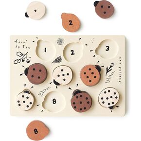 Wee Gallery Wooden Animals Tray Puzzle Bugs - Montessori Toys, Motor Skills Development, Early Learning Activity, Brain Games, Educational Toys for Kids, Toddler, Preschool Activities (Age 2 3 4)