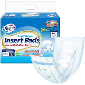 Adult Diaper Insert Pads - Unisex Protective Underwear Liners for Added Protection - Booster Pads for Disposable Pull-On Pants - Odor Control Adhesive Incontinence Pads - 6.3"x 18.1" - 30 Ct