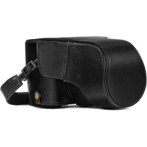 MegaGear MG982 Ever Ready Leather Camera Case and Strap for Fujifilm X-T30, X-T20, X-T10 (16-50mm / 18-55mm Lenses) - Dark Brown