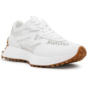 Steve Madden Women's Campo Sneaker, White Mesh, 8