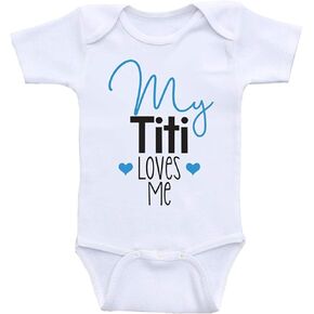 بدلة قطعة واحدة للأطفال من My Titi Loves Me Boutique للجنسين بأكمام قصيرة باللون الأبيض