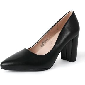 J. Adams Jolie Heels for Women - Closed Pointed Toe Mid Block Heel Classic Pumps