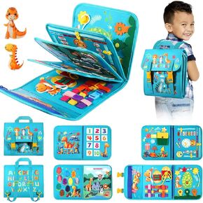 Toddler Busy Board Montessori Toys for 1-3 Year Old Boy Birthday Gift, Educational Learning Sensory Busy Book for Toddlers 1-3, Airplane Car Travel Activities Toy for Kids Ages 2-4