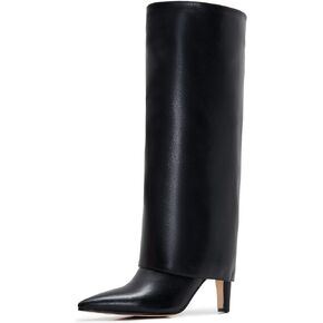 Wide Calf Kitten Heel Boots For Women Knee High pointed toe Tall Long boots Stiletto Heel Side Zipper