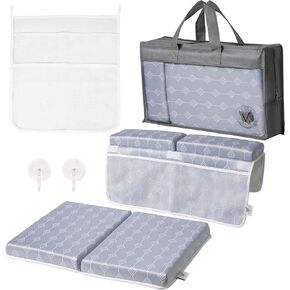 Extra Large Premium Size Bath Kneeler and Elbow Rest Pad Set. Extra Thick Foam Padding for Ultimate Comfort. 5pc Set.