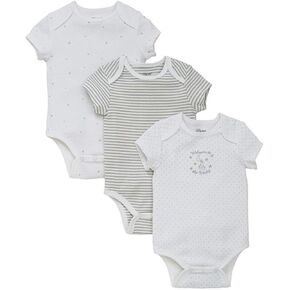 Little Me Baby Gender Neutral 3-Pack 100% Cotton Scratch Free Tag Bodysuits