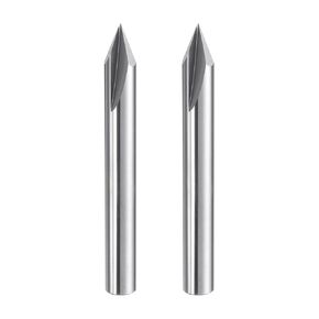 uxcell V Groove Router Bit Set 60 Degree & 90 Degree 1/4" Shank CNC Engraving Bits Solid Tungsten Steel Cutter for Fine Carving Sign Making