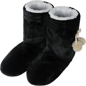 Women's Plush Slippers Bootie Warmer Indoor Thick Floor Socks Winter Ankle Boots Feet Warm Lining Non-Slip Waterproof Rubber Sole Around The House Home Casual Shoes Slip-on Footwear