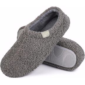 Women's Fuzzy Curly Fur Memory Foam Loafer Slippers with Polar Fleece Lining