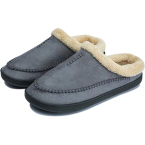 Moccasins for Men Memory Foam Slippers Men's House Shoes for Indoor Outdoor with Microsuede Fleece Fuzzy Lined