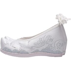 Holibanna Women Hanfu Shoes Embroidered Chinese Style Shoes Mesh Vintage Embroidery Shoes for Ladies White
