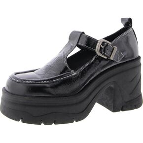Free People Mayla Platform Mary Jane Heels for Women - Leather Upper - Synthetic Outsole - Block Heels