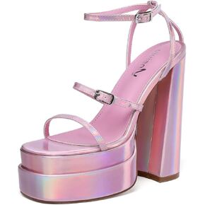 vivianly Womens Platform Ankle Strap Sandals Open Toe Chunky Block High Heels