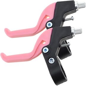 Bike Brake Levers,Children's Kids Brake Handle, Kids Bike Hand Brake Kit,Road Bike Spare Parts(Pink)