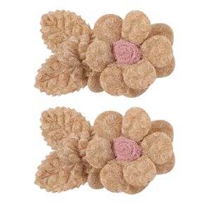 Girls Flower Hair Clips Set - 2pcs Adorable Flower Hair Bows Clips, Ideal Accessories for Baby Girls, Toddlers & Teen Gifts (yellow)
