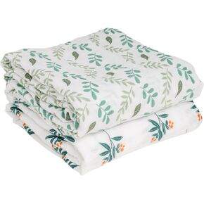 Bamboo Swaddle Blanket - 70% Bamboo, 30% Cotton - 2 Layer Soft & Breathable Muslin Cotton Blanket for Newborn/Infant/Toddler, Perfect for Boys & Girls, 47 x 47 Inches (Pack of 3)
