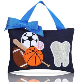 Geelin Tooth Fairy Pillow with Pocket Kids Lost Tooth Pillow for Tooth Fairy Tooth Pillow Tooth Keepsake Pouch Tooth Fairy Gifts for Christmas Girl and Boy Lost Tooth, 3.9 x 5.9 Inch(Ball Style)