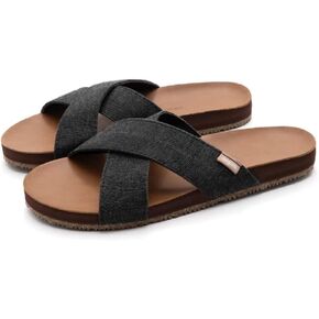 Feelgoodz Women's Zensole Cascades Natural Rubber Strap Slide Sandals
