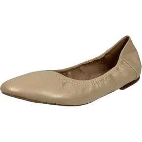 SOBEYO Women's Ballet Flats Genuine Cow Leather Round Toe Elastic Side Memory Foam Shoes Fine Leather Lining Insole