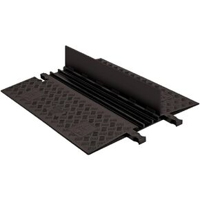 Guard Dog GD3X75-ST-B/B Polyurethane Heavy Duty 3 Channel Low Profile Cable Protector with Standard Ramp, Black Lid with Black Ramp, 36" Length, 13.8" Width, 1.25" Height