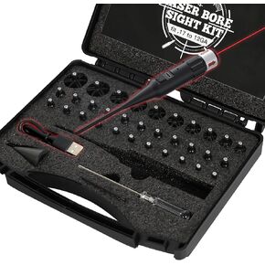 Rechargeable Laser Bore Sight Kit, Professional Green Bore Sighter with 32 Adapters - Multiple Caliber Bore Sighting Perfectly Choice for All Gun - Rifle Pistol Boresighter for .159 to .998 Cal