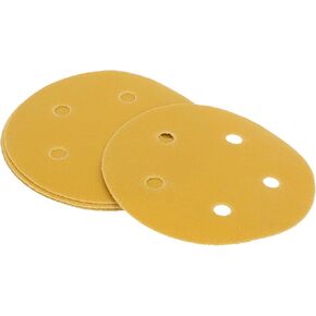 10 Pcs Universal Sanding Discs Round 5" 5 Hole 400 Grit Hook and Loop Sandpaper Yellow Aluminum Oxide