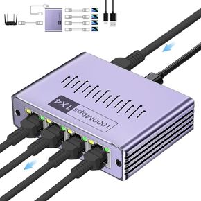 موزع إيثرنت من 1 إلى 4 1000 ميجابت في الثانية، مقسم شبكة LAN عالي السرعة بمنفذ RJ45 لكابل Cat 5/5e/6/7/8، مفتاح توجيه إيثرنت للكمبيوتر/الكمبيوتر المحمول/التلفزيون (4 أجهزة متصلة بالشبكة في وقت واحد) in Kuwait