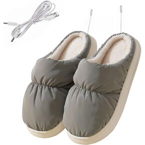 USB ساخنة النعال جهاز تدفئة القدمين الأحذية شاحن التدفئة الكهربائية أحذية شتاء دافئ نعال قماش للنساء الرجال in Kuwait