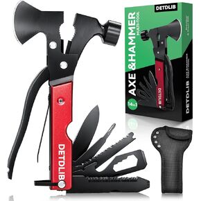 Cool Gadget Gifts for Women,12-in-1 Multitool Hammer, Cool Men Birthday Gifts for Dad, Husband, Boyfriend, Essential for Camping, Hiking, Stocking Stuffers for Men Who Have Everything, Black