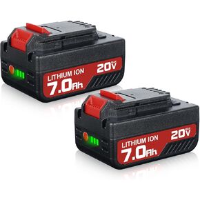 2Pack 7.0Ah 20V Replacement for Porter Cable 20V Battery Compatible with Porter Cable Battery 20V Lithium Battery PCC685L PCC680L PCC682L PCC685LP