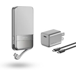 EF ECOFLOW Rapid Power Bank Wireless 5000mAh, Qi2 Certified Ultra-Fast Magnetic Portable Charger with Stand & Built-in USB-C Cables, Battery Pack Compatible with iPhone 16/15, Samsung, iPad, AirPods in Kuwait