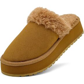 Women's Fuzzy Memory Foam Slippers Fluffy Comfy Winter Platform Non-Slip Slipper House Shoes Indoor and Outdoor