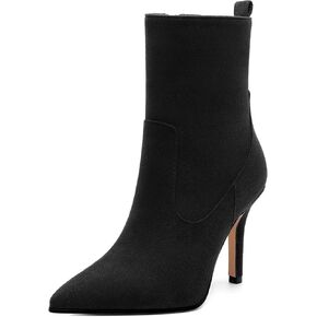 Womens Ankle Boots, Pointed Toe High Heel Ankle Booties for Women, Womens Stilettos Short Boots Zipper 3.6",Women Shoes for Workpalce, Street and Banquet.