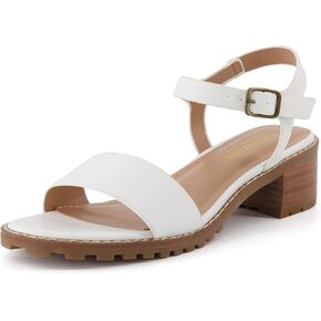 CUSHIONAIRE Flynn one band block heel sandal +Memory Foam, Wide Widths Available