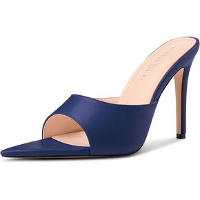TNYNFBEB Womens Girl Stiletto High Heel Peep Open Pointed Toe Mules Shoes Sandals Slingback Wedding Prom Dress Cute 3.9 Inches Heels