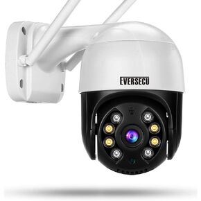 EVERSECU Outdoor PTZ Security Camera, 1080P Home 2.4Ghz WiFi IP Surveillance Camera, Two Way Audio Motion Detection Night Vision Outdoor CCTV Camera Supports SD Card and Cloud Storage