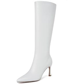 CKSNDLF Knee High Boots For Women Stylish Pointed Toe Stiletto High Heel Tall Boots with Side Zipper Dress Sexy Fashion Party Shoes