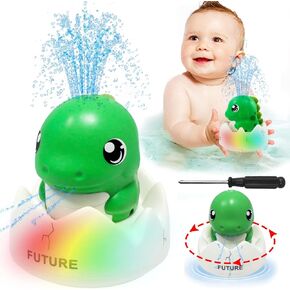 ZHENDUO Baby Bath Toys, Light Up Bath Toys, Sprinkler Bathtub Toys for Toddlers Infant Kids Boys, Automatic Spray Water Bath Toy, Pool Bathroom Baby Toy (Blue)