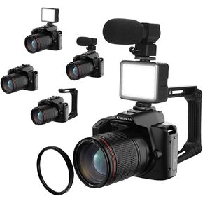 Kids Camera Quit Phone Addiction Night Vision Camcorder Dual Camera 4K 64 Million Pixels WiFi DSLR Cam Digital Camcorder Adjustable Focus Digital Camera Best Gift for Beginner Children