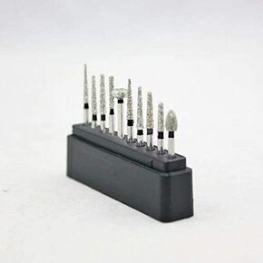 10Pcs 1.6mm FG Carborundum Burr Diamond Burs Black