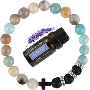 ToMike Christian Gifts for Women Natural Stone Bracelet with Lavender Essential Oil Christian Gifts for Women