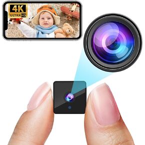 4K Wireless WiFi Camera,1800mAh Battery,Upgrade 4K Indoor WiFi Wireless Nanny Cam Home Security Cameras Tiny Office Secret Surveillance Cams with 100 Days Standby AI Human Detection Auto Night Vision