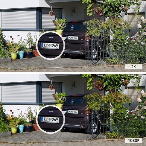 2pack 2K كاميرا أمان خارجية مع رؤية ليلية، كاميرات سلكية 3 ميجابكسل لنظام كاميرا أمان المنزل، كاميرا IP66 مقاومة للماء، فيديو مباشر 24/7، تخزين سحابي، متوافق مع Alexa وGoogle Assistant in Kuwait