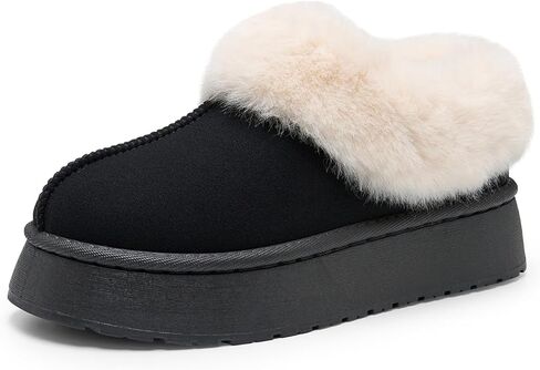 Alexis Leroy Women Memory Foam Bootie Slippers with Fuzzy Plush Lining and Collar Winter Warm Cozy Slipper Boots in Kuwait