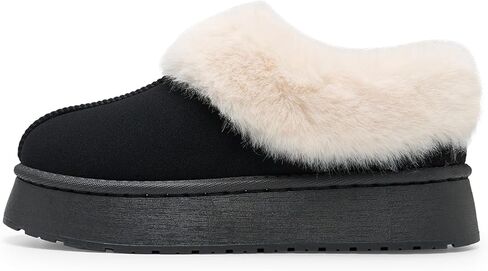 Alexis Leroy Women Memory Foam Bootie Slippers with Fuzzy Plush Lining and Collar Winter Warm Cozy Slipper Boots in Kuwait