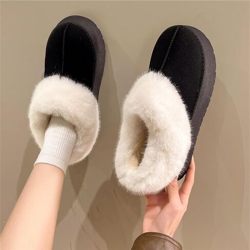 Alexis Leroy Women Memory Foam Bootie Slippers with Fuzzy Plush Lining and Collar Winter Warm Cozy Slipper Boots in Kuwait